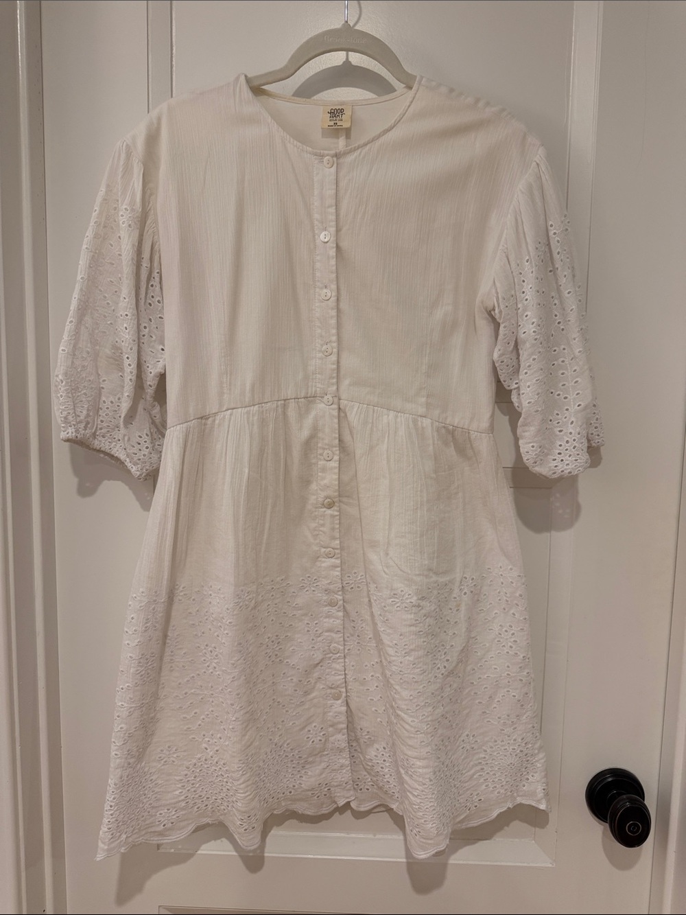 Good Hart by Matilda Jane White Eyelet Button-Front Top